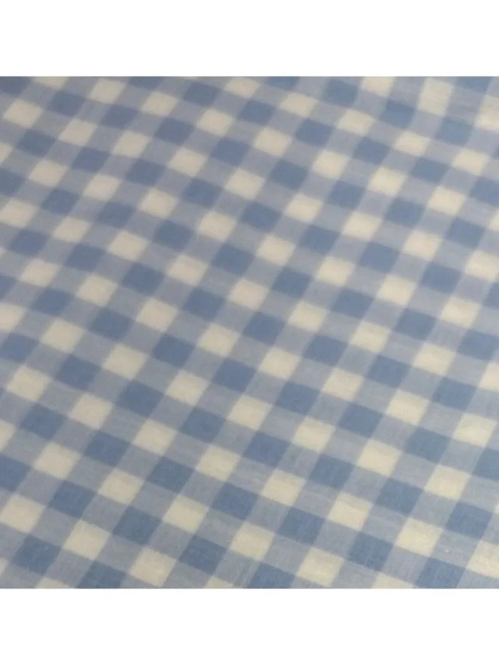 Blue White Gingham Cotton Fabric 1/2 yard x 36